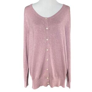 Lane Bryant classic crewneck button-down sweater